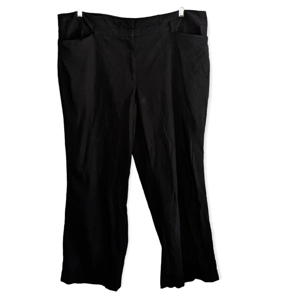 Lane Bryant Wide Leg Black Dress Pants Trousers Slacks Work Office 22 Tall